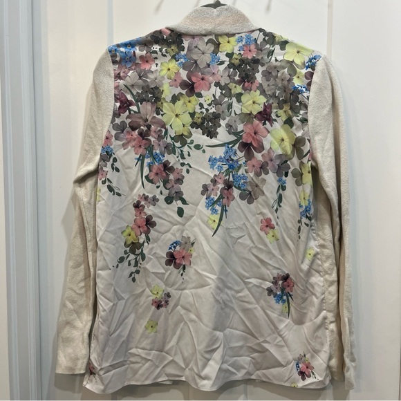 Ted Baker Women’s Miyyaa Decadence Woven Open Front Cardigan Cream Floral Size 1 - Picture 2 of 10